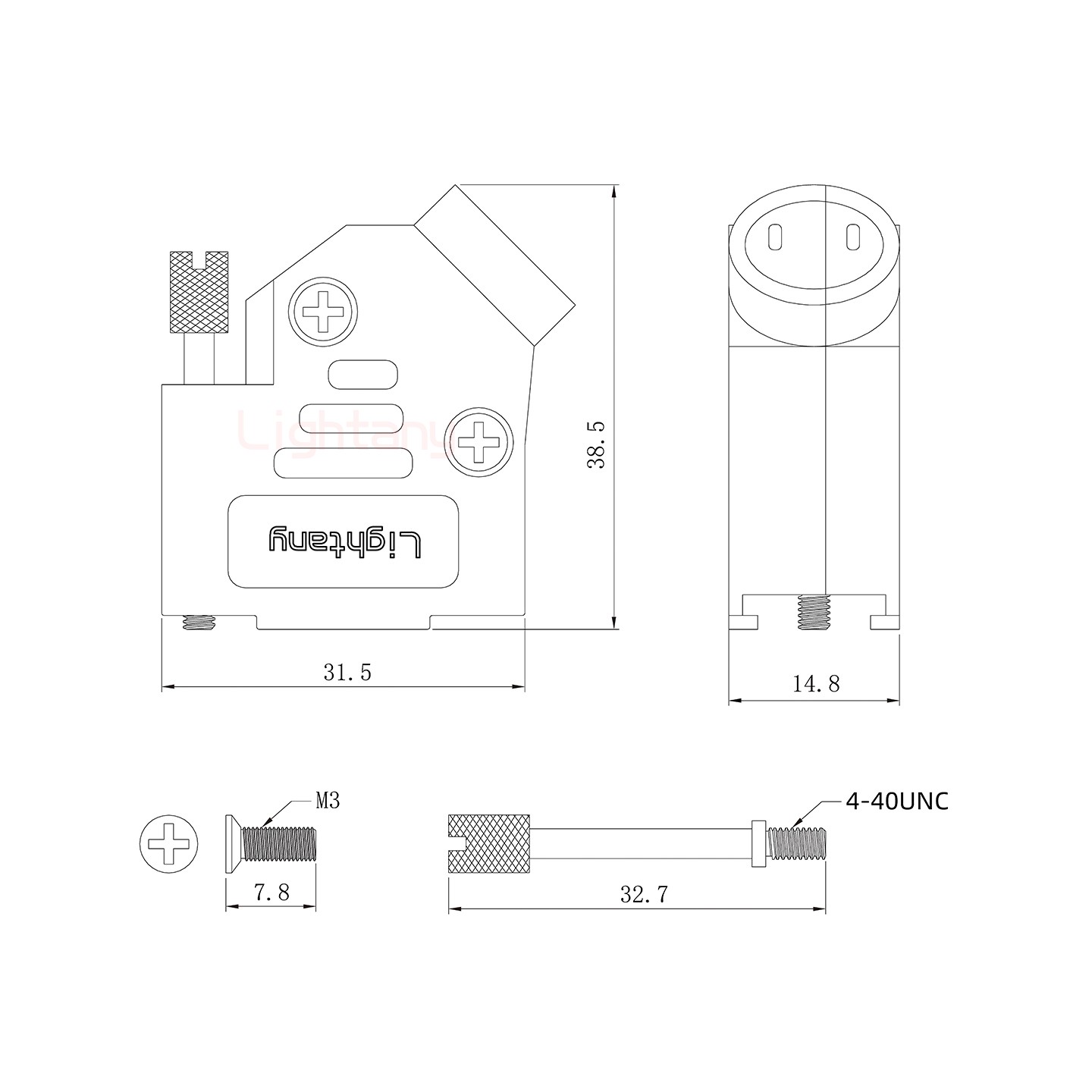 5W1母焊線式75歐姆+9P金屬外殼1392斜出線4~12mm