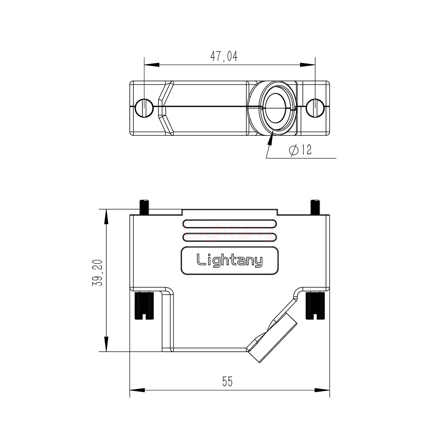 17W2公焊線式50歐姆+25P金屬外殼592斜出線4~12mm