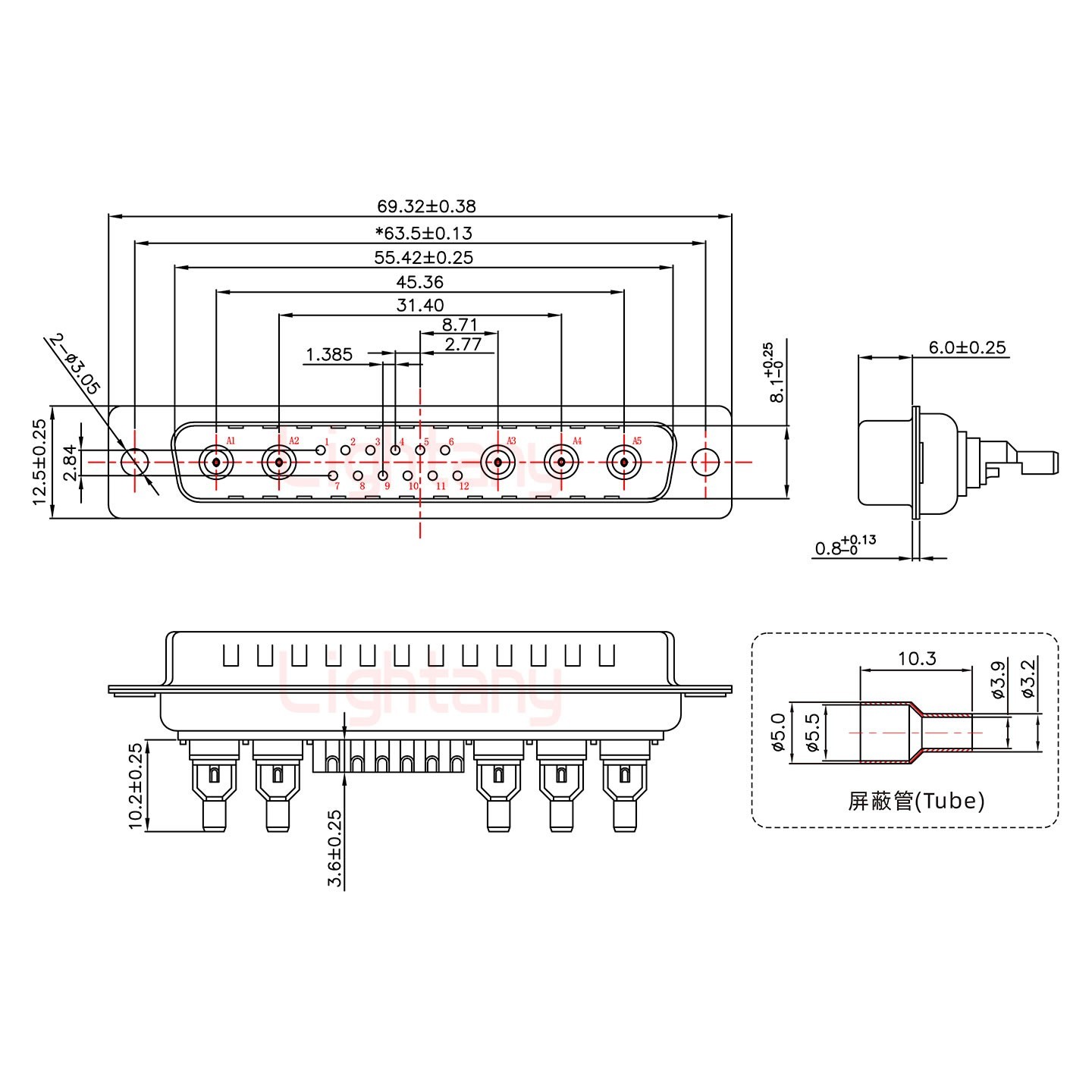 17W5公頭焊線+防水接頭/線徑10~16mm/射頻同軸50歐姆