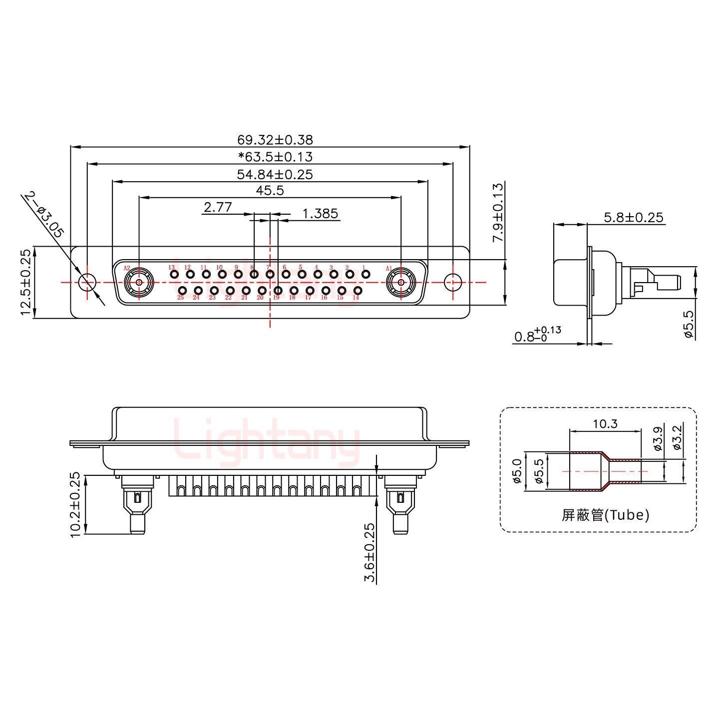 27W2母頭焊線+防水接頭/線徑10~16mm/射頻同軸50歐姆