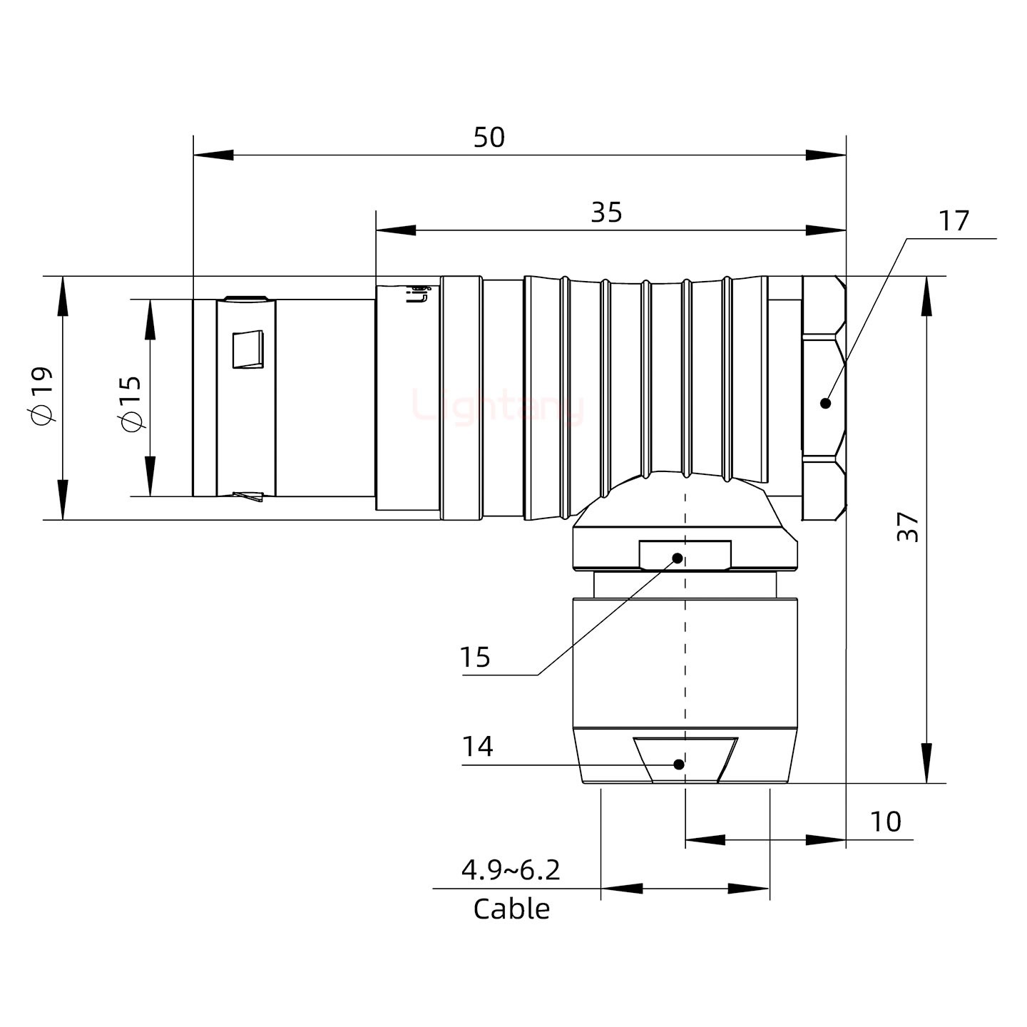 FHG.3B.003.CLAD62彎式插頭