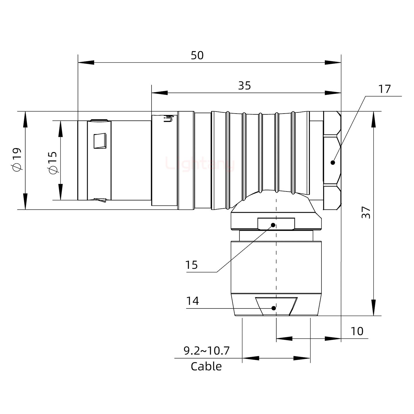 FHG.3B.006.CLAD10彎式插頭