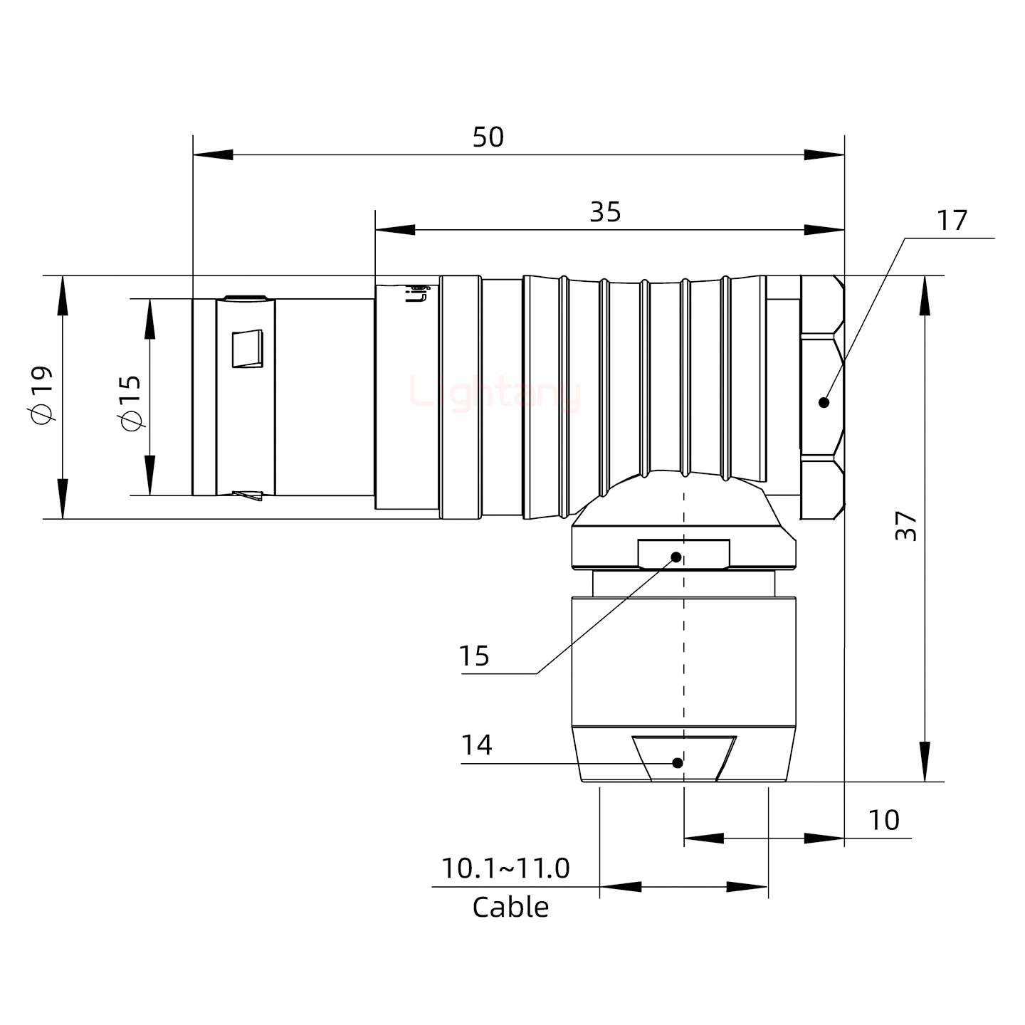 FHG.3B.007.CLAD11彎式插頭