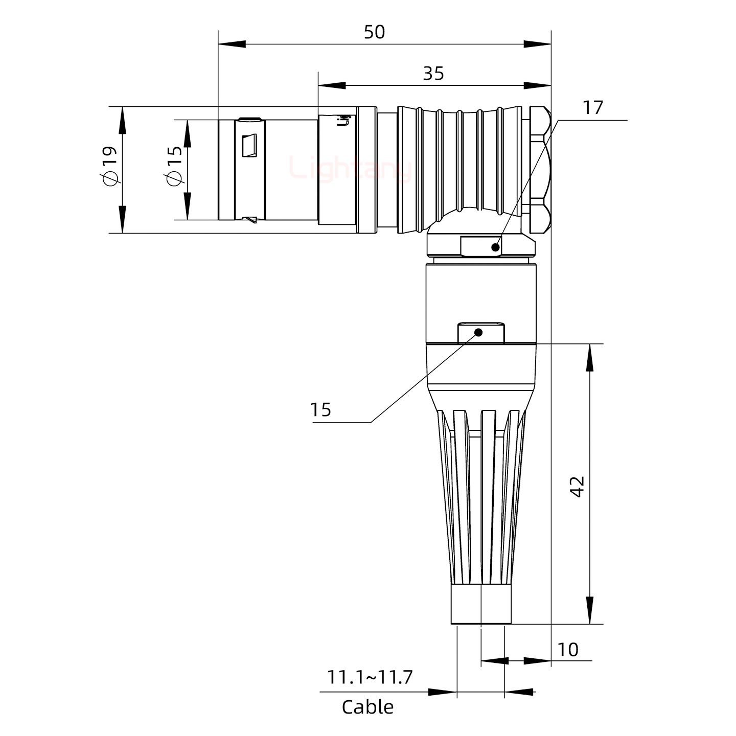 FHG.3B.002.CLAD12Z帶護套彎式插頭