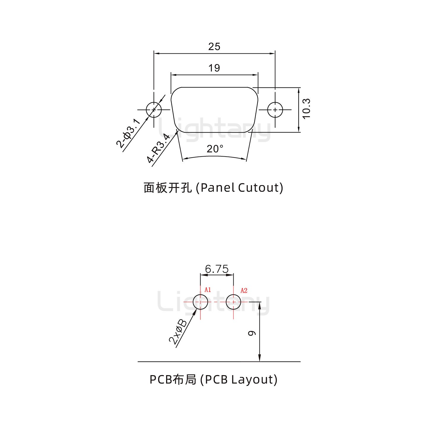 防水2W2公彎插板/鎖螺絲/大電流40A