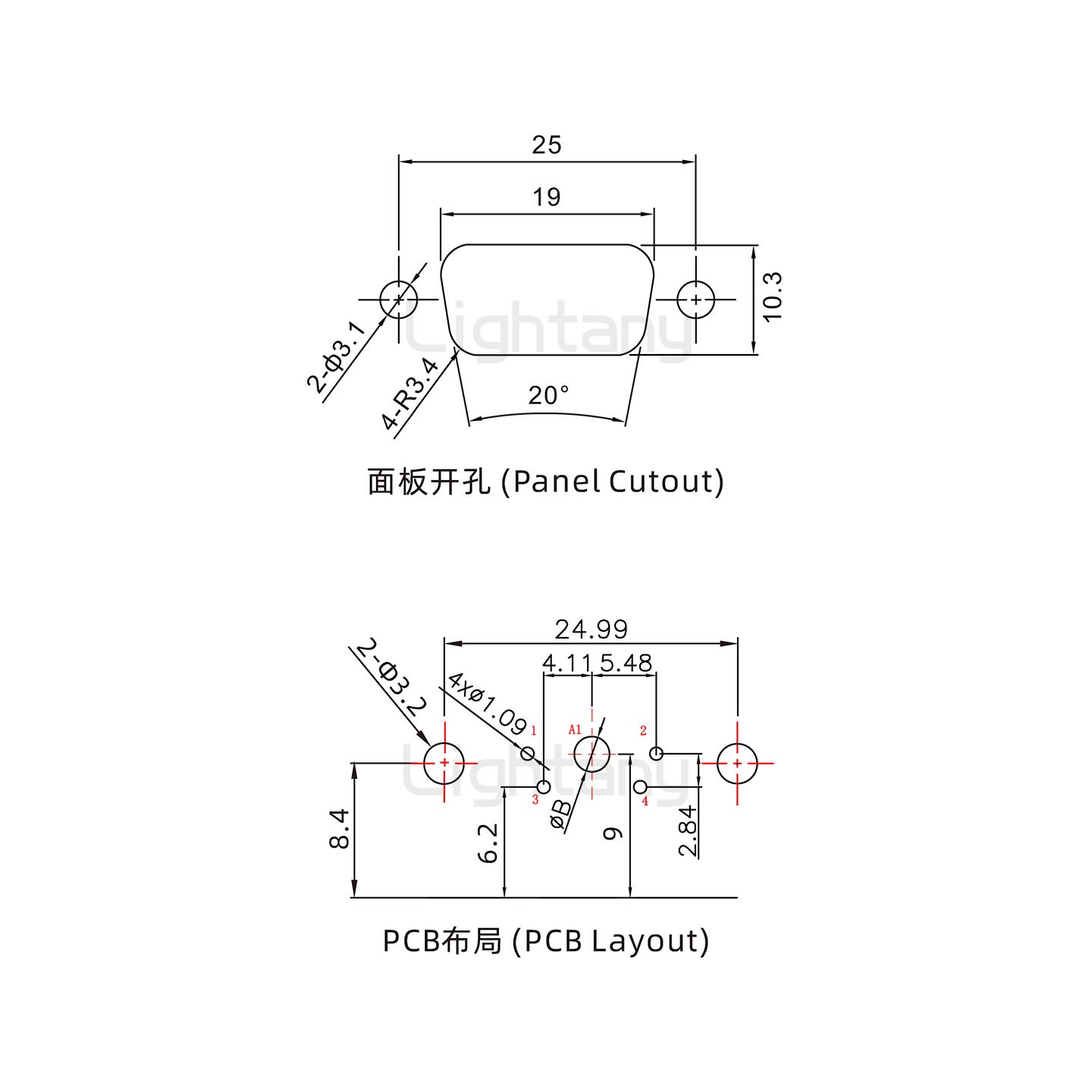 防水5W1公彎插板/鉚支架/鎖螺絲/大電流40A