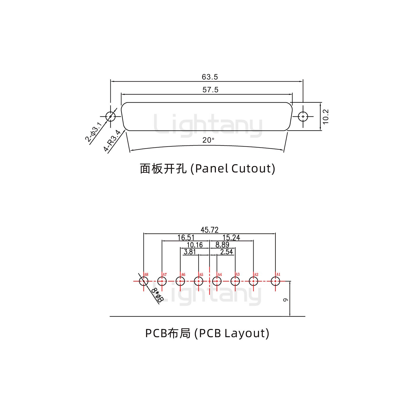 防水8W8母彎插板/鎖螺絲/大電流40A