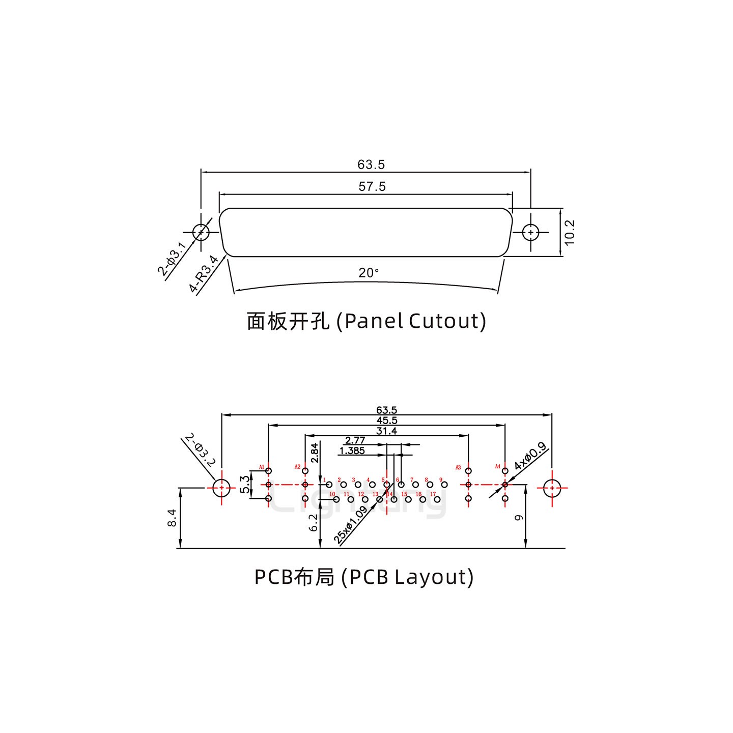 防水21W4公彎插板/鉚支架/鎖螺絲/射頻同軸50歐姆