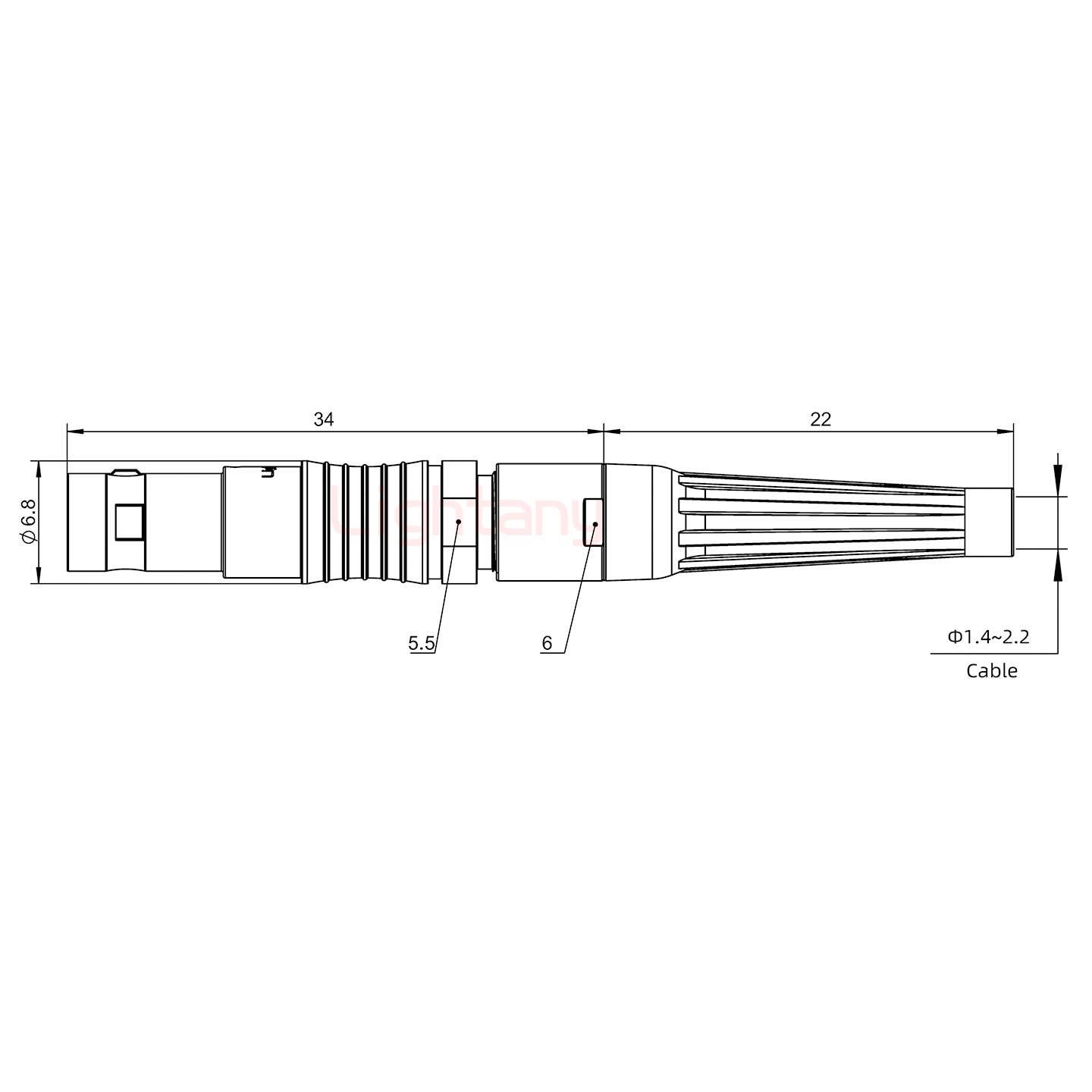 PHG.00.002.CLLD22Z推拉自鎖帶護(hù)套浮動插座