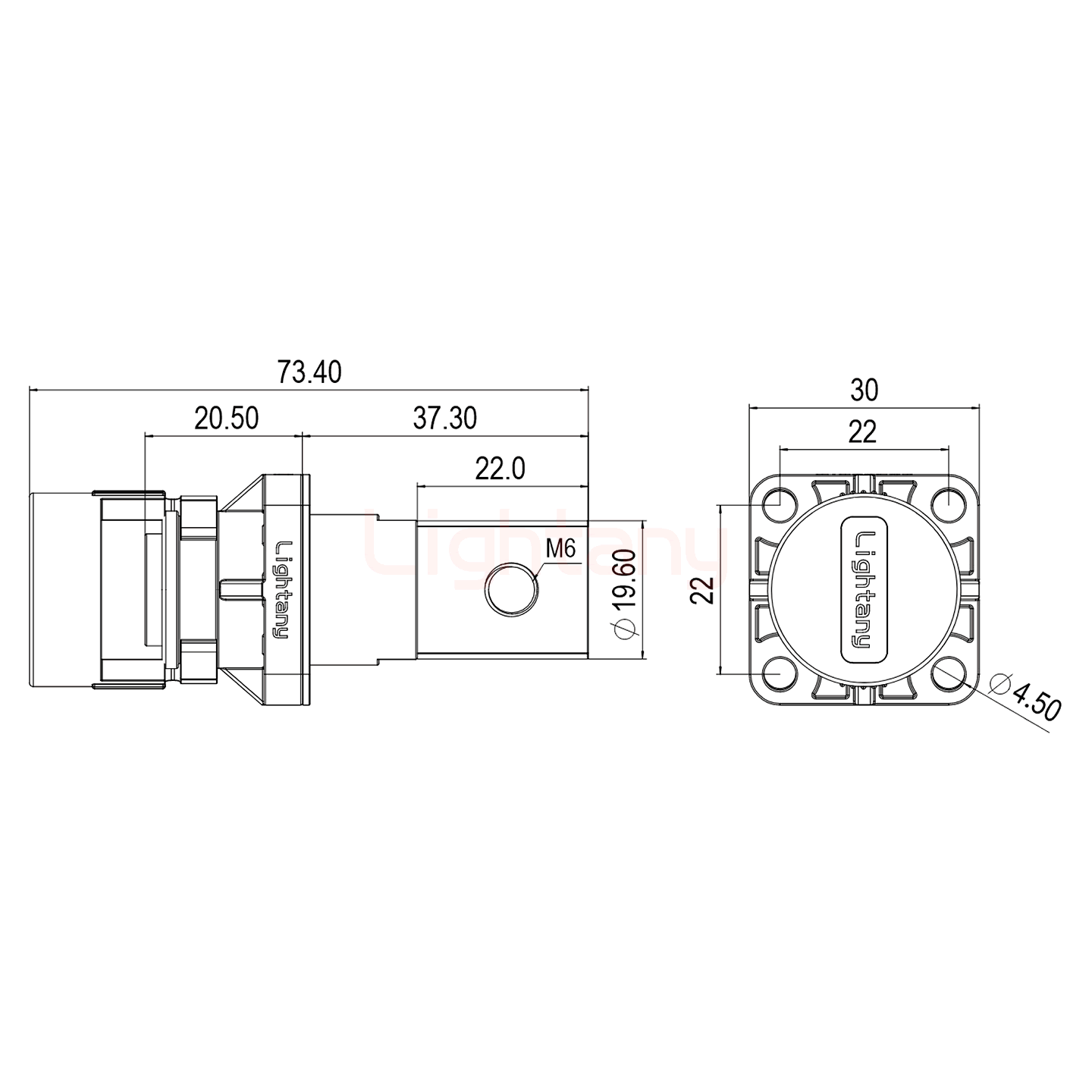 LTC1020BS-M1RL銅排螺紋穿墻插座 100/150/200A 紅色